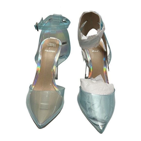 Aldo X Disney Glassslipper Blue Heels Cinderella Collection Princess Ankle Strap - Picture 4 of 16